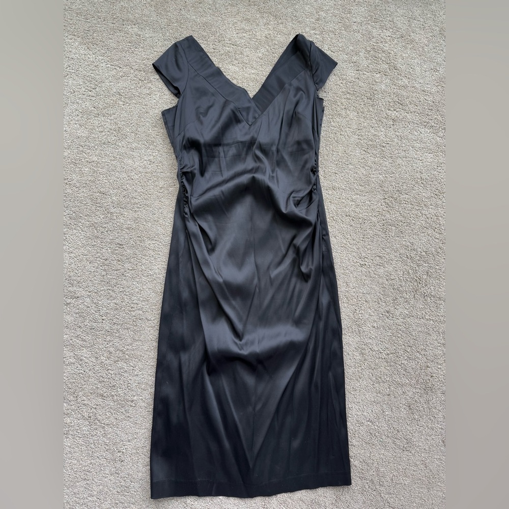 Maggy London Midi Black Cocktail Dress